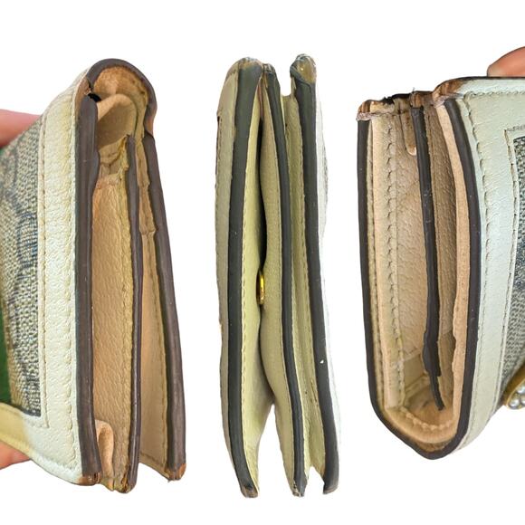 Gucci Bee Cream Queen Margaret GG Leather Folding Wallet - Picture 5 of 10